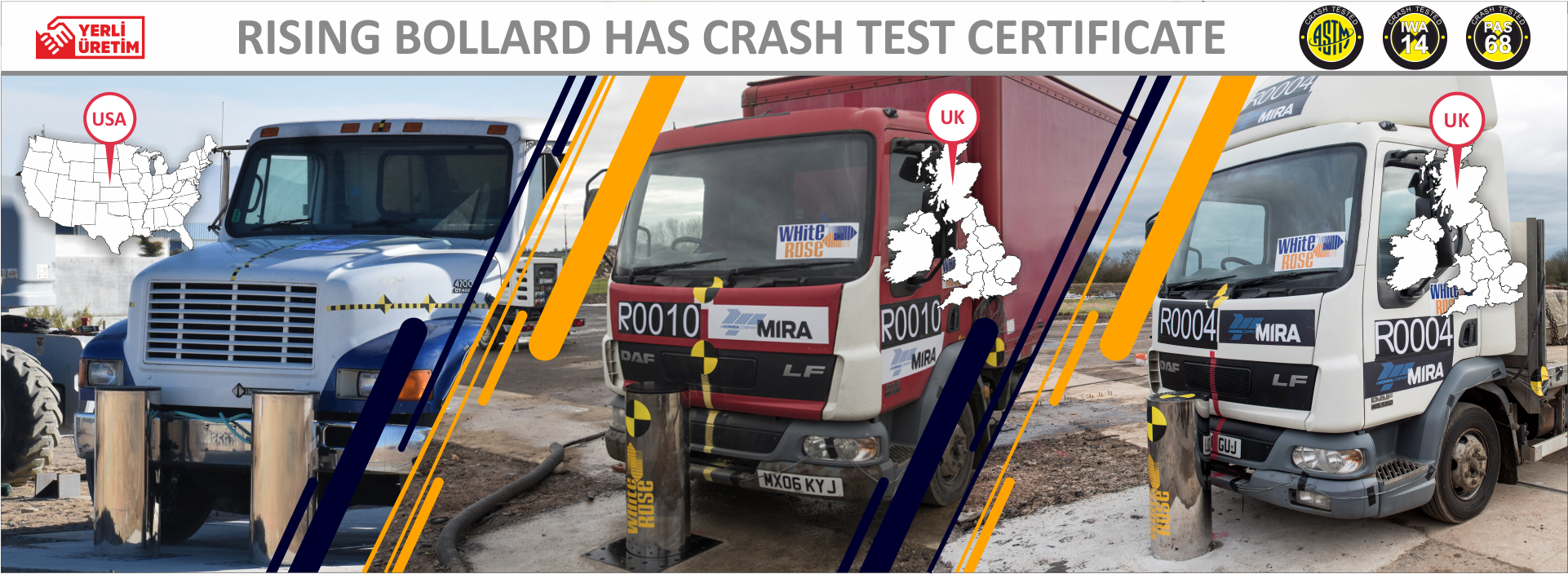 Bollards Rising certifiés Crash Test