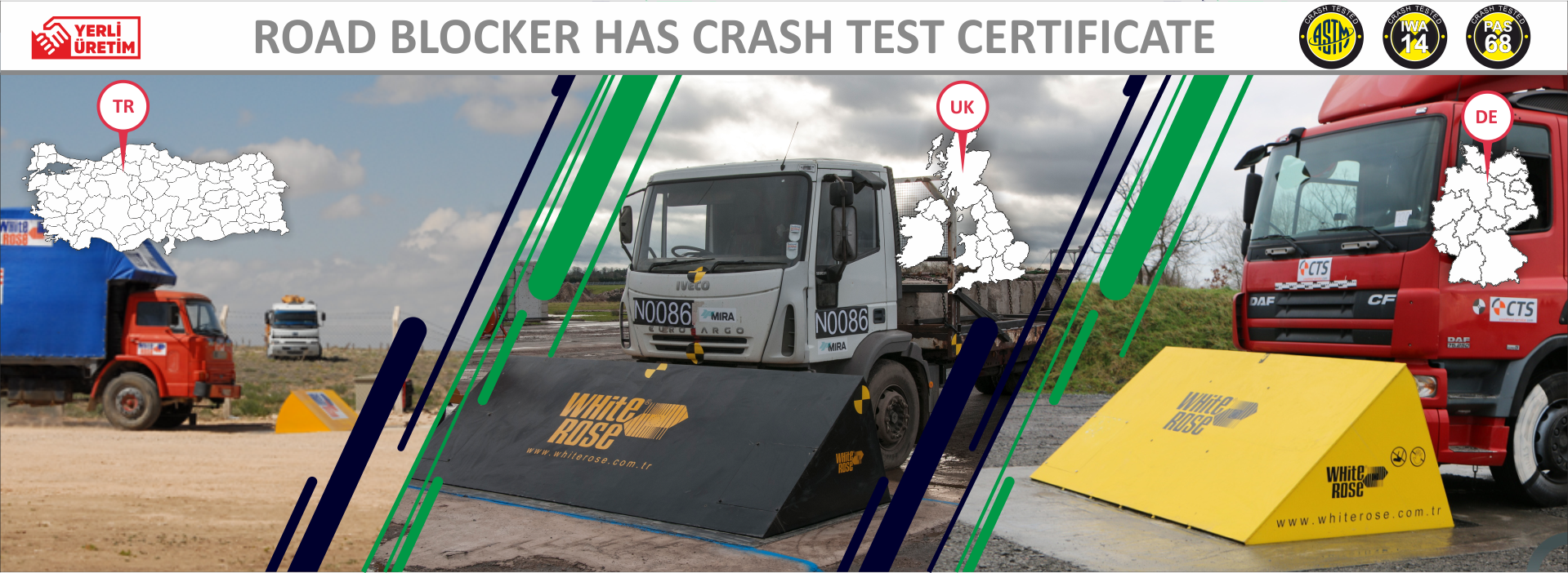 Crash Test Certified Road Blockers